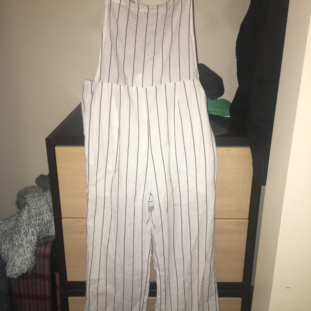 White striped jumpsuit